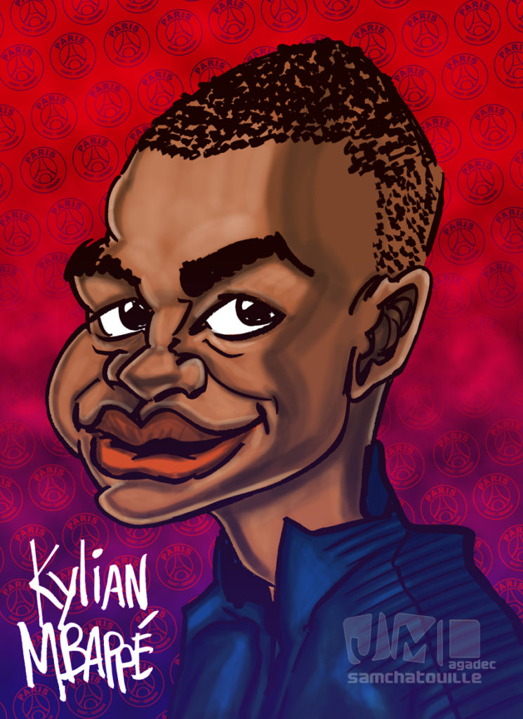 Caricature de Kylian Mbappé